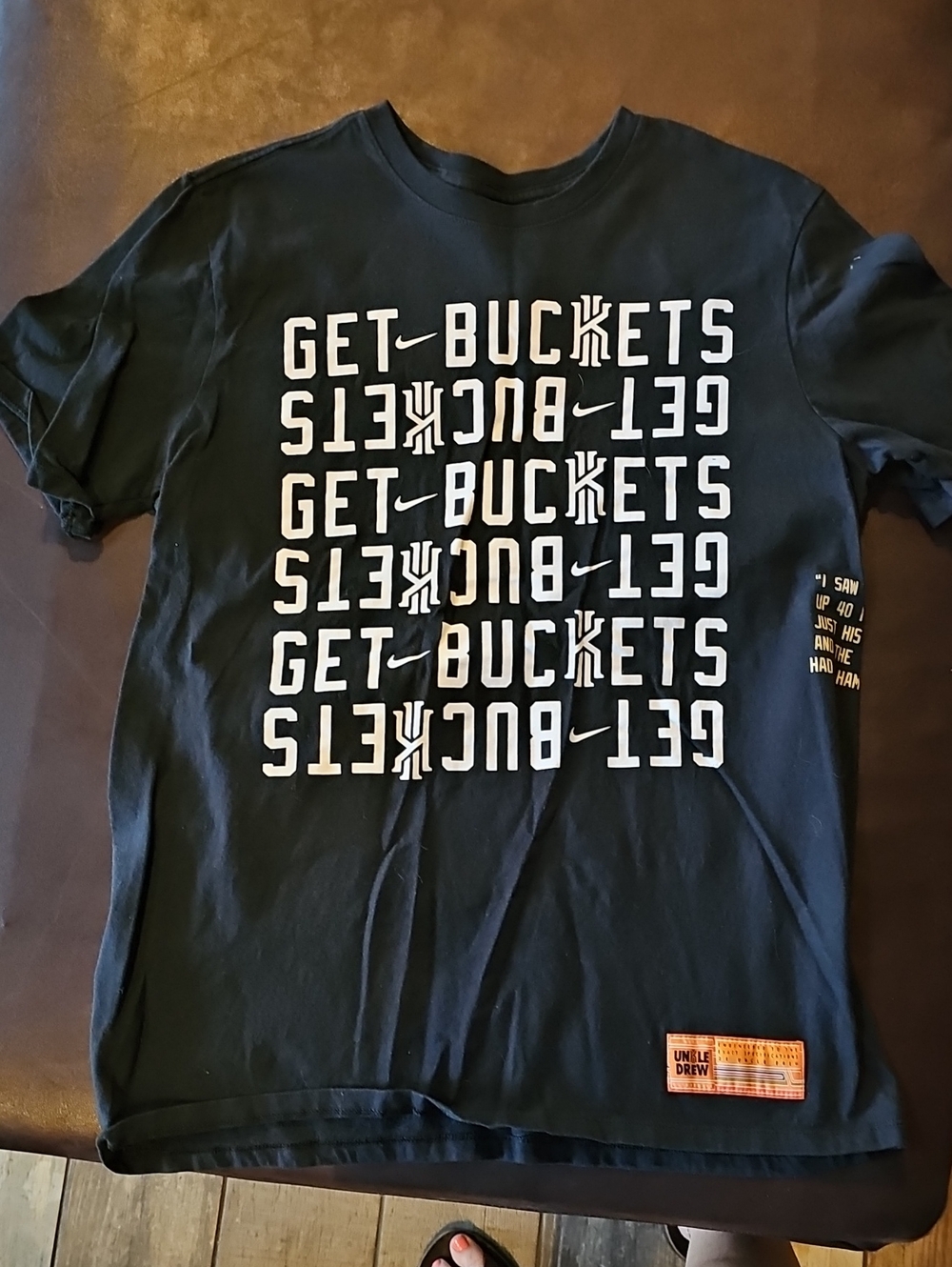 Men's Kyrie Irving Uncle Drew Nike Black 'Get Buckets' Graphic Tee